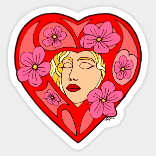 Red Valentine Heart Frame Sticker